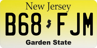 NJ license plate B68FJM