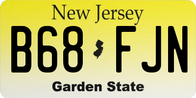 NJ license plate B68FJN