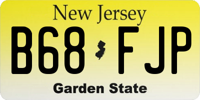 NJ license plate B68FJP