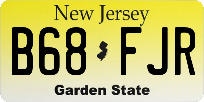 NJ license plate B68FJR