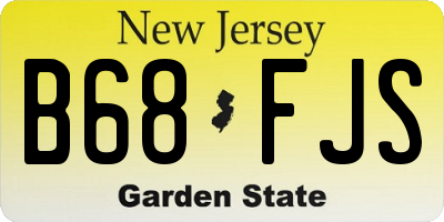 NJ license plate B68FJS