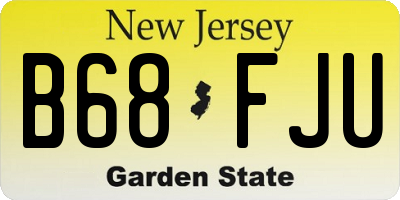 NJ license plate B68FJU