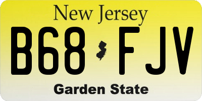 NJ license plate B68FJV