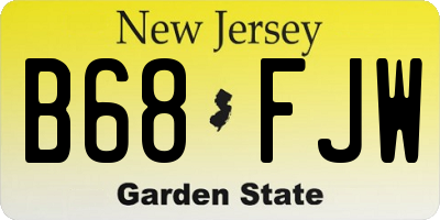 NJ license plate B68FJW