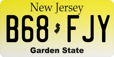 NJ license plate B68FJY