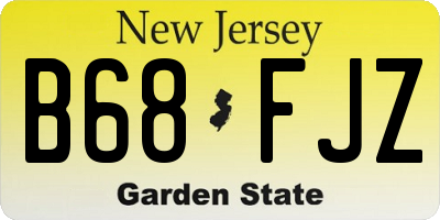 NJ license plate B68FJZ