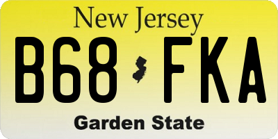 NJ license plate B68FKA