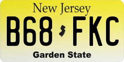 NJ license plate B68FKC