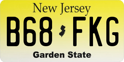 NJ license plate B68FKG