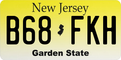 NJ license plate B68FKH