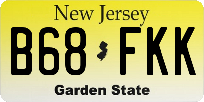 NJ license plate B68FKK