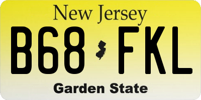 NJ license plate B68FKL