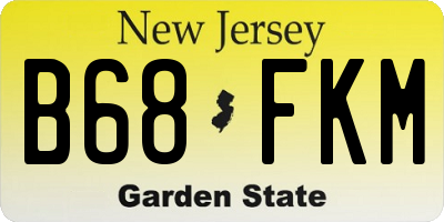 NJ license plate B68FKM