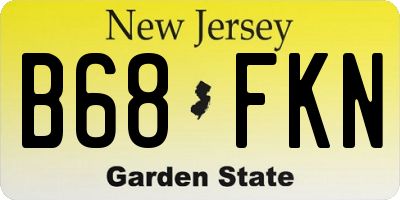 NJ license plate B68FKN