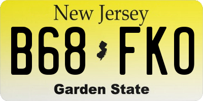 NJ license plate B68FKO