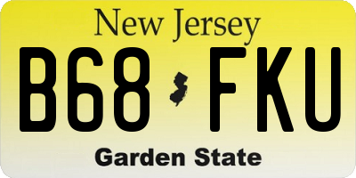 NJ license plate B68FKU