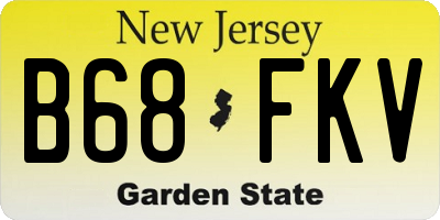 NJ license plate B68FKV