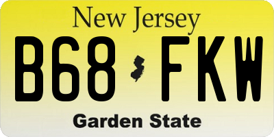 NJ license plate B68FKW
