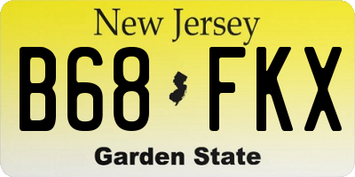 NJ license plate B68FKX