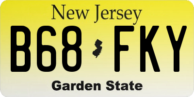NJ license plate B68FKY