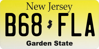 NJ license plate B68FLA