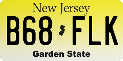 NJ license plate B68FLK