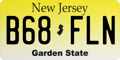 NJ license plate B68FLN
