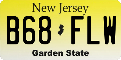 NJ license plate B68FLW