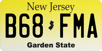 NJ license plate B68FMA