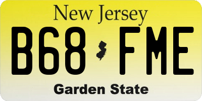 NJ license plate B68FME
