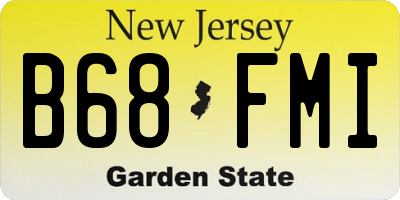 NJ license plate B68FMI