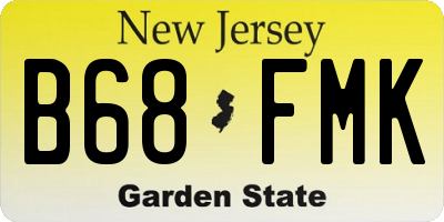 NJ license plate B68FMK