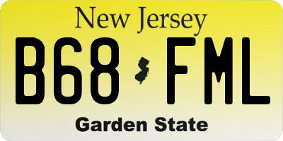 NJ license plate B68FML