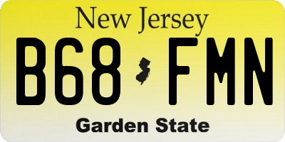 NJ license plate B68FMN