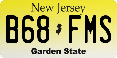 NJ license plate B68FMS