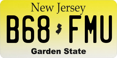 NJ license plate B68FMU