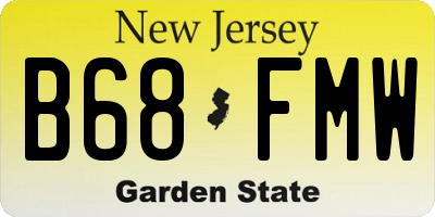 NJ license plate B68FMW