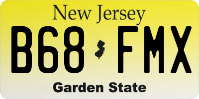 NJ license plate B68FMX