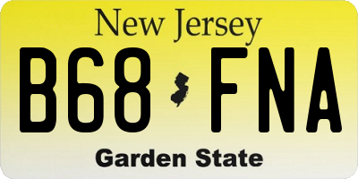 NJ license plate B68FNA