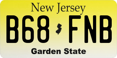 NJ license plate B68FNB