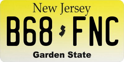NJ license plate B68FNC