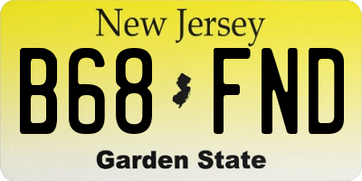 NJ license plate B68FND