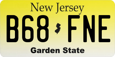 NJ license plate B68FNE