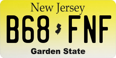 NJ license plate B68FNF
