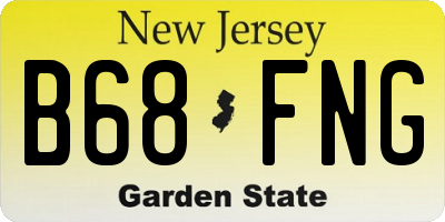 NJ license plate B68FNG