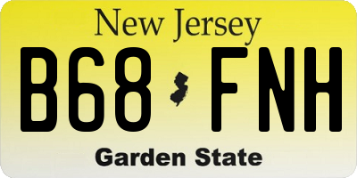 NJ license plate B68FNH