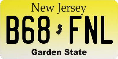 NJ license plate B68FNL