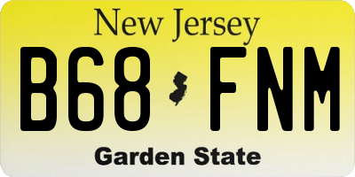 NJ license plate B68FNM