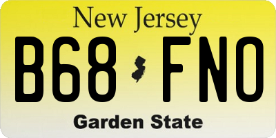 NJ license plate B68FNO