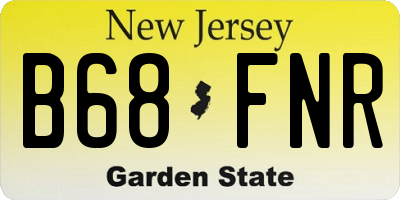 NJ license plate B68FNR
